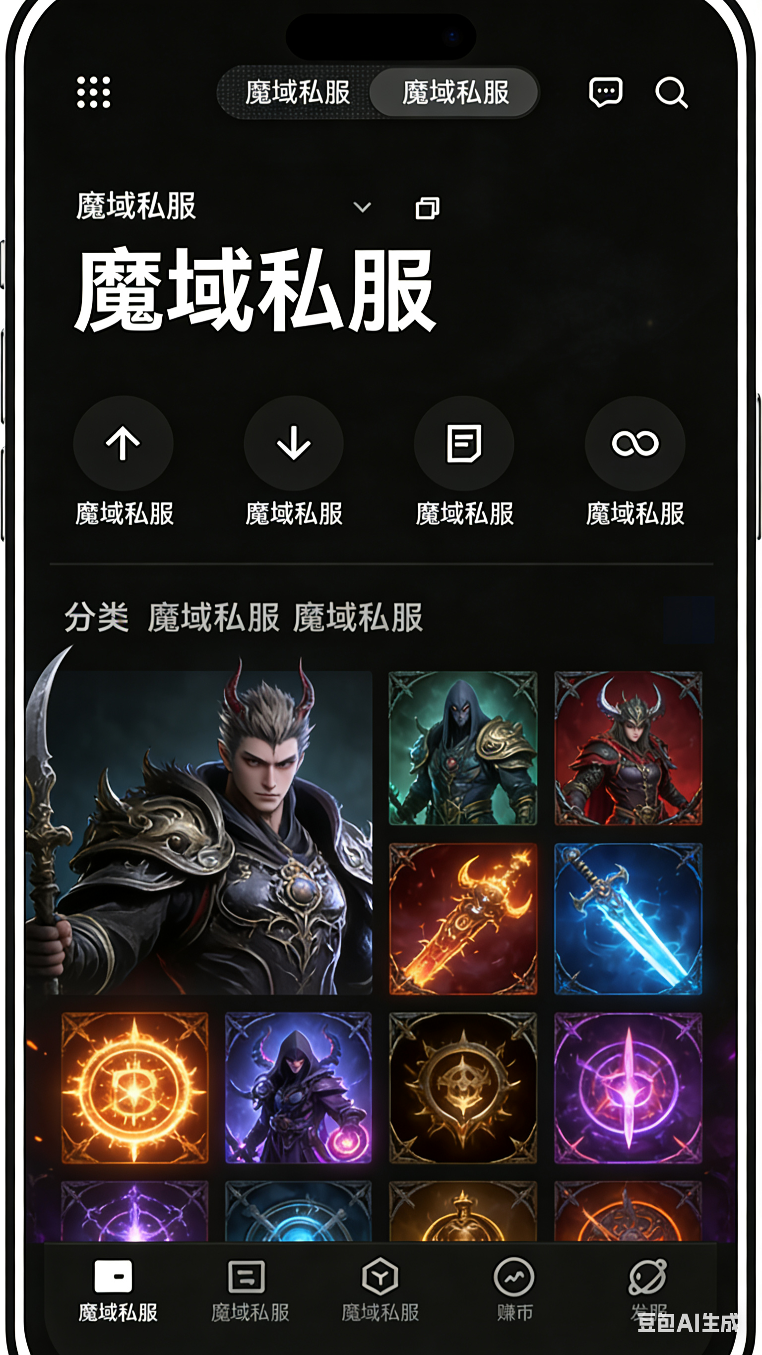 魔域私服手机端设置界面